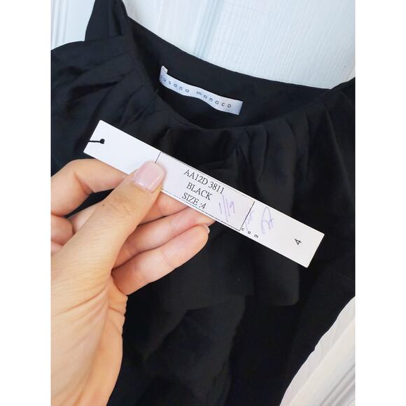 NWT Susana Monaco Mini Dress 4 Black Ruffle Cocktail Party Event Old Money - Picture 4 of 8